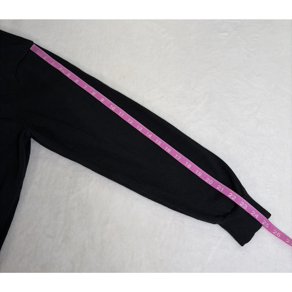 Lacoste Sweater Mens Size 9 Black 100% Cotton 1/4 Zip Pullover Long Sleeve Chrty - Picture 4 of 10